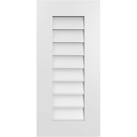 Ekena Millwork Vertical Surface Mount PVC Gable Vent: Non-Functional, w/ 3-1/2"W x 1"P Standard Frame, 14"W x 30"H GVPVE14X3001SN